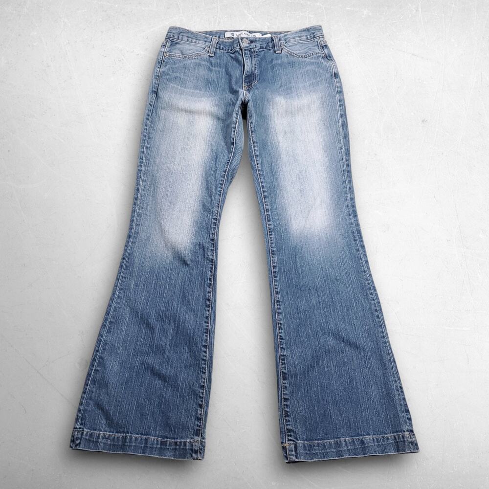 VTG Gap Long and Lean Flare Jeans Women 10 Regular Med Blue Stretch USA Y2K‎